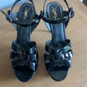 YSL Black Strappy heels